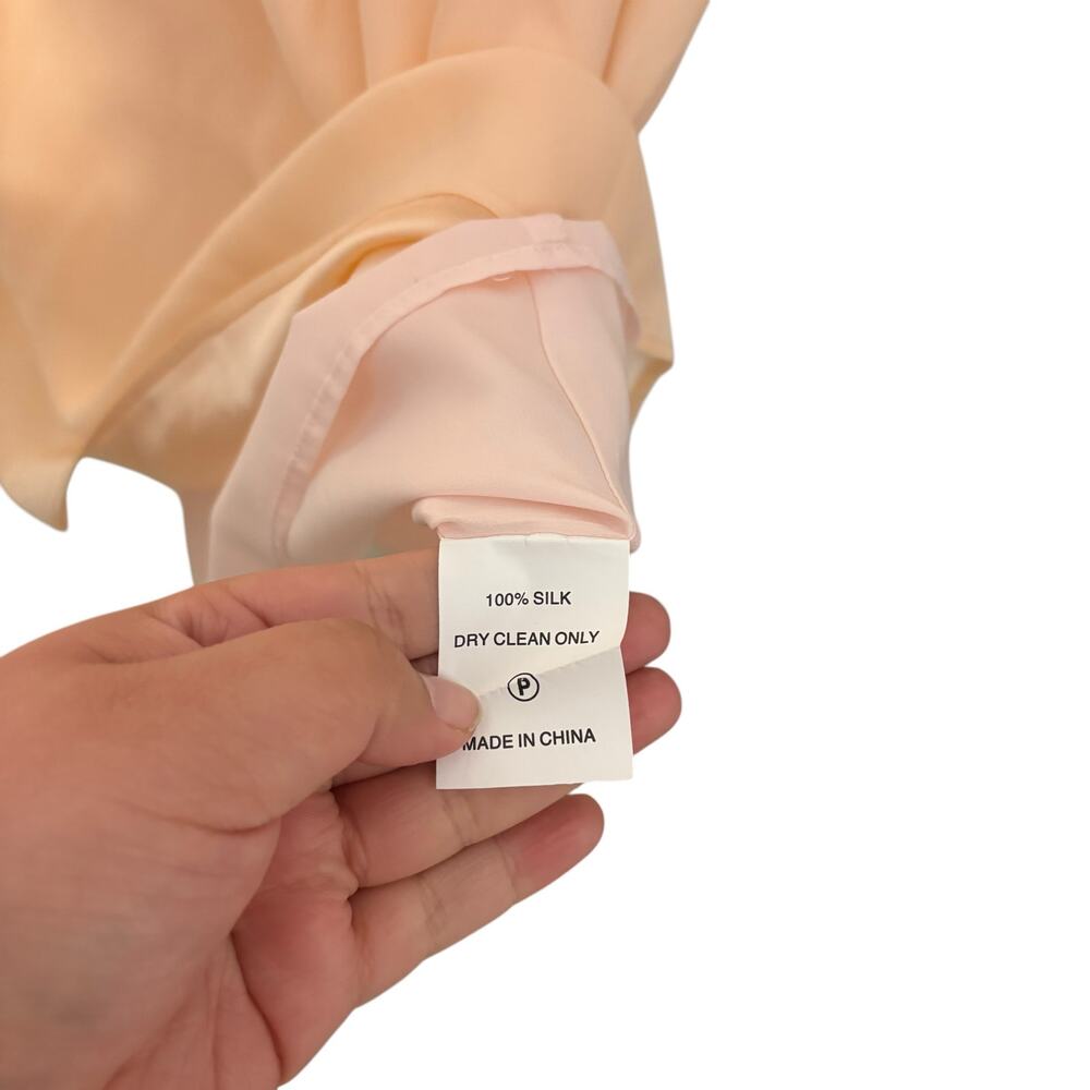 Marie Oliver Blush Pink 100% Silk Ruffle Mini Dress Size Small - Picture 4 of 4